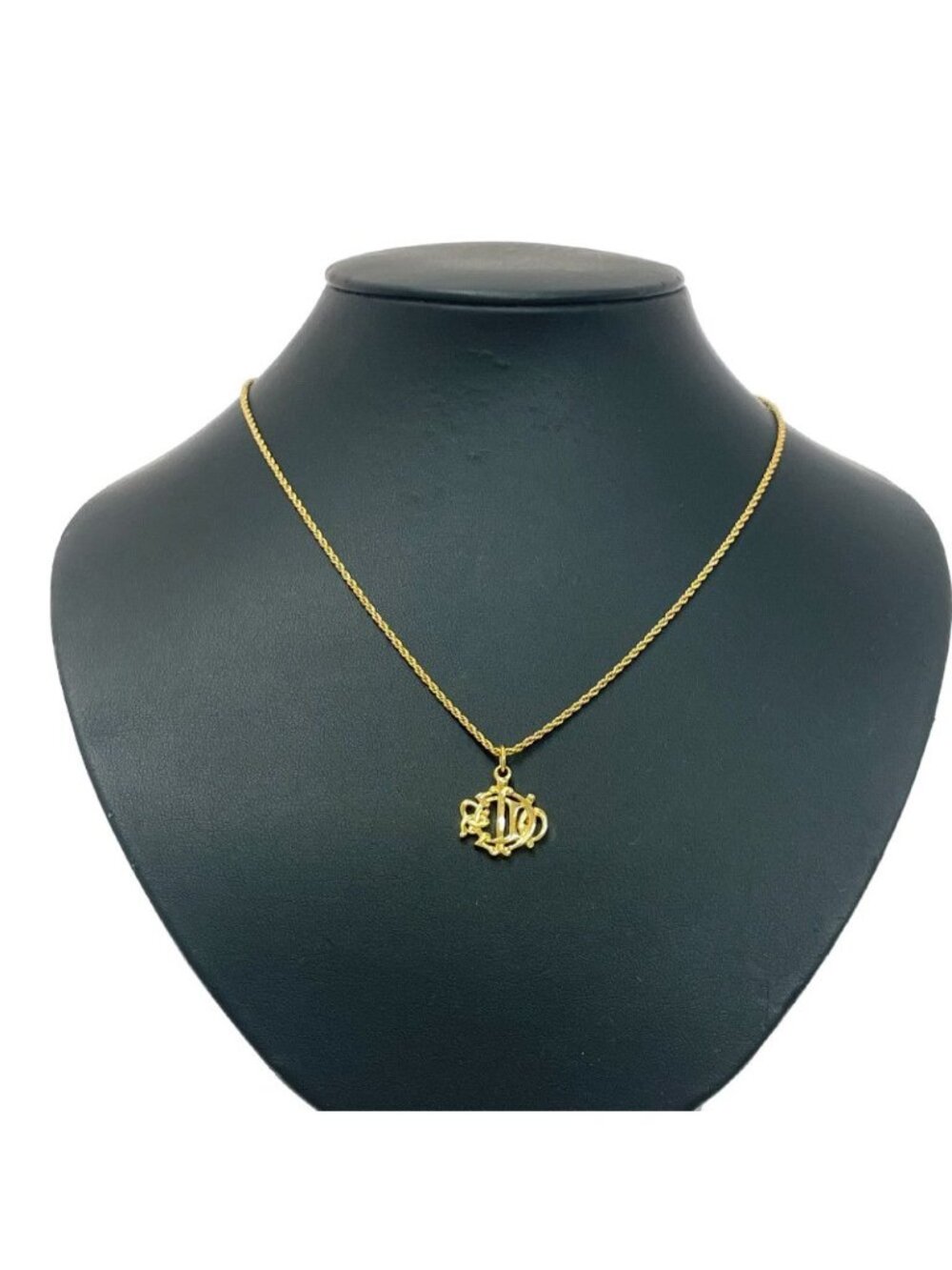 Dior Emblem Logo Necklace Gold